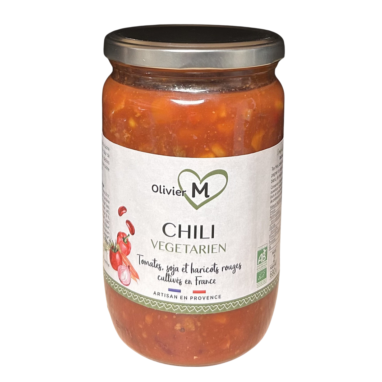 Chili végétarien artisanal bio 680g