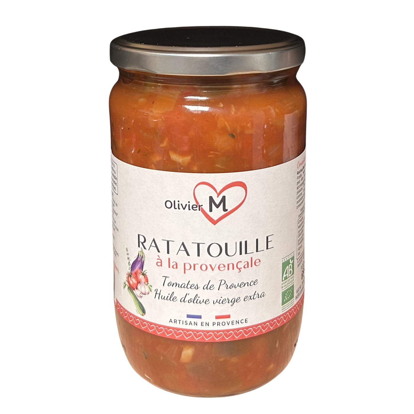 Ratatouille artisanale bio cuisinée en Provence