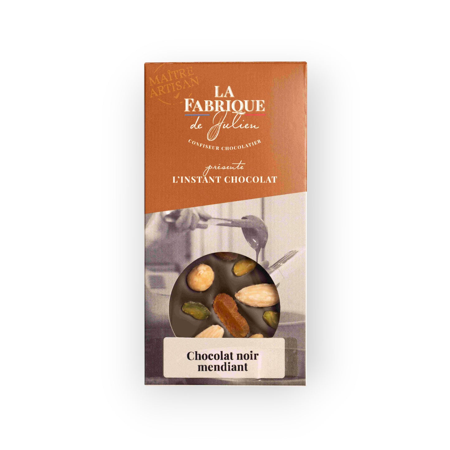 Chocolat noir mendiant en tablette