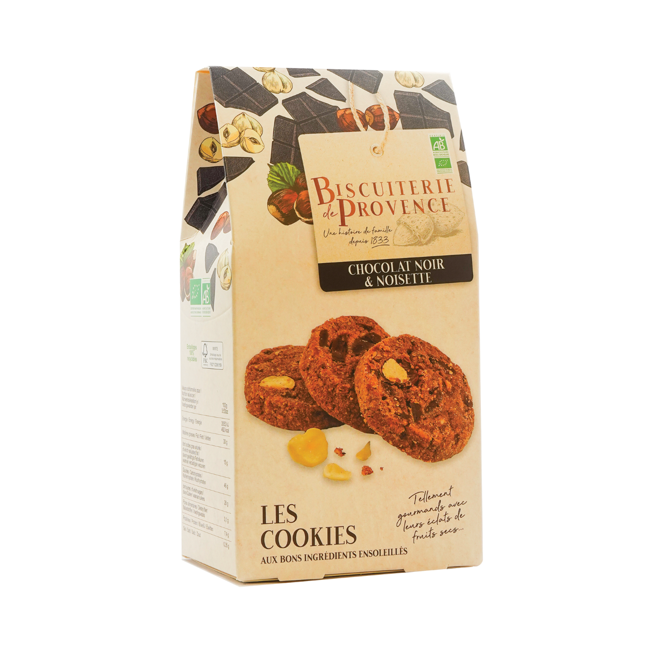 Cookies Bio chocolat noir et noisette