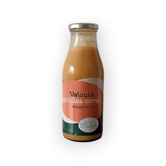 Velouté lentilles corail au lait de coco