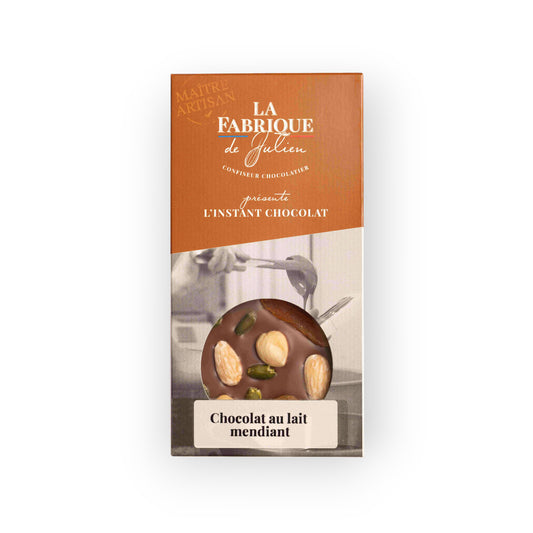 Chocolat au lait mendiant en tablette